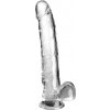 King Cock Clear - Dildo With Testicles 24.8 cm Transparent