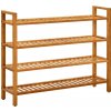 Regál na topánky so 4 policami 100x27x80 cm dubový masív
