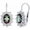 Silvego Strieborné náušnice Kate s prírodným Mystic Green topazom a Brilliance Zirconia SILVEGOB31571SMT