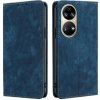 Peňaženkové kožené puzdro MAGNETIC na Huawei P50 - Modrá