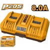 Nabíjačka 8,0A DUAL FCLI2082 pre Li-ion batérie INGCO AKU 20V