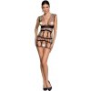 Passion Bs089 Bodystockings Čierna - Sieťované Erotické Šaty