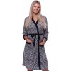 Šedý hnědý i černý lehký župan do porodnice na kojení zvířecí vzor 1G0568 šedá M + První výměna zboží zdarma.