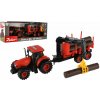 Teddies Traktor Zetor s vlekom s nakladacím ramenom plast 36 cm