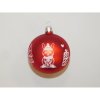 ONREX Vianočná ozdoba sklenená guľa červená dekor pr. 8 cm