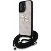 Guess PU 4G Metal Logo Crossbody Popruh Zadní Kryt pro iPhone 16 Pink