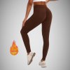 Zateplené push-up hnedé legíny Veľkosť: M