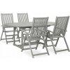Zostava záhradného nábytku z dreva VidaXL, sivá, 5-dielna