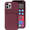 AppleKing kryt s kapsou na karty pre iPhone 11 Pro Max - vínový - možnosť vrátiť tovar ZADARMO do 30tich dní