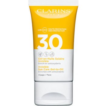 Clarins Invisible Face Sun Care gél-to-Oil SPF30 pleťový gélový olej na opaľovanie 50 ml