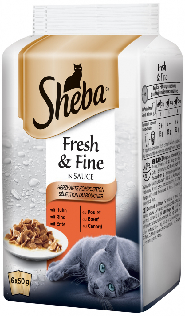 Sheba Mini Fresh & Fine Mäsový výber v šťave 6 x 50 g