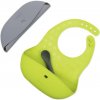 Pöket podbradníkov s lyžičkou Grey/Lime sada 2ks