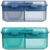 Sistema Delený desiatový box Ocean Bound Bento Cube s nádobou na jogurt a 2 tácky 1,25 l, mix farieb