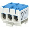 ELEMAN Svorka univerzálna trojitá UK 50/3 N, 160A, 3x50mm2 1pól, AL/CU, krytá, modrá, na DIN