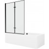 MEXEN/S - Cube obdĺžniková vaňa 170 x 80 cm s panelom + vaňová zástena 120, čierna vzor 550517080X9212027070