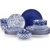 Vancasso Porcelánová súprava tanierov Selene Indigo – 18 dielov pre 6 osôb