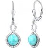 Silvego Strieborné náušnice visiace s prírodným Larimarom JST14710LR