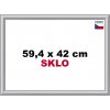 BFHM Plastový rám na puzzle 59,4 x42cm A2 strieborný
