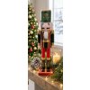 Postavička MagicHome Vianoce Woodeco, 38cm, Luskáčik s čapicou, drevo