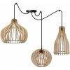 Light Home Závesné svietidlo Timber Spider 1, 3x drevené tienidlo (mix 3 tvarov)
