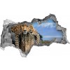 Diera 3D fototapeta na stenu Leopard na pni 95x73 cm