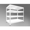 Kovový regál do technickej miestnosti Biedrax 50 x 60 x 90 cm, biely - 4 police biele lamino 12mm