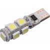 Žiarovka 9 SMD LED 12V T10 s rezistorom CAN-BUS ready biela