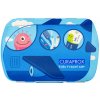 Curaprox Kids travel modrý zubná kefka + 2 x medzizubná kefka + CPS zubná pasta mäta 6+ 10 ml + 1 x nálepka darčeková sada