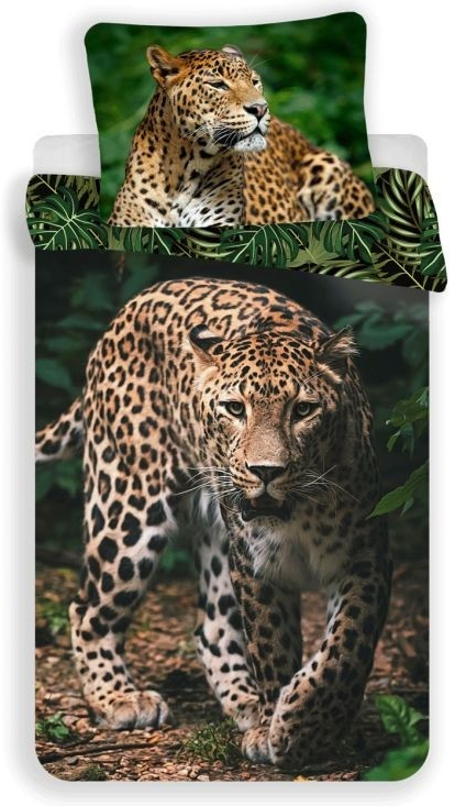 JERRY FABRICS Obliečky Leopard Green Bavlna 140x200 70x90