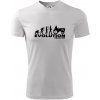 Evolúcia traktor - Pánske tričko Fantasy športové - 3XL ( Biela )