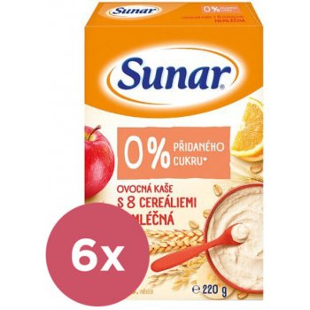 Sunar nemliečna Neovocná s 8 cereáliami 6 x 220 g