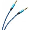 mobilNET AUX modro - čierny (textil) kábel 3,5mm jack (E) DAD-0076-AUX-JACKX