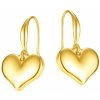 Šperky eshop - Náušničky z ocele 316L zlatej farby - súmerné srdcia na oblom háčiku AB26.22