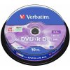DVDR disk, dvojvrstvový, 8,5GB, 8x, 10 ks, cake box, VERBATIM Double Layer