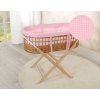 lovel Prútený mojžišov kôš so stojanom - Ružový s kockami