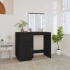 Toaletný stolík s LED čierny 95x50x133,5 cm borovicový masív