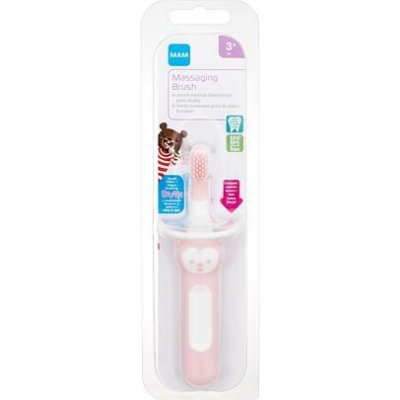 MAM Baby´s Brush Massaging Brush 3m+ Pink kartáček pro masírování dásní a čištění prvních zoubků