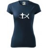 Ježíšova ryba - Dámske Fantasy športové (dresovina) - XL ( Tmavomodrá (veľmi tmavá - skoro čierna) )
