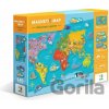 Teddies Magnetická hra Mapa světa 145ks v krabici 37 5x29 5x6 5cm