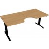 Hobis Pracovný stôl Motion Ergo, ZO, 2S, 180x70,5-120,5x90 cm, dub/čierna