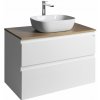 AQUALINE Skrinka ALTAIR s hornou časťou 87,5 cm, biela/dub emporio AI290-02