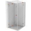 MEXEN/S - Lunar-F L sprchovací kút skladacie dvere ľavá 80 x 80, transparent, meď kartáčovaná 836L-080-080-65-00-L