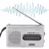 MINI RÁDIO FM AM PRENOSNÉ VRECKOVÉ NA BATÉRIE STRIEBORNÉ