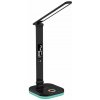Platinet PDL711RGBB stolná LED lampa stmievateľná, bezdrôtové nabíjanie, hodiny, čierna