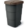 PROSPERPLAST Nádoba na smeti s odolnými kolieskami Wheeler, antracit s hnedým vekom 90 l