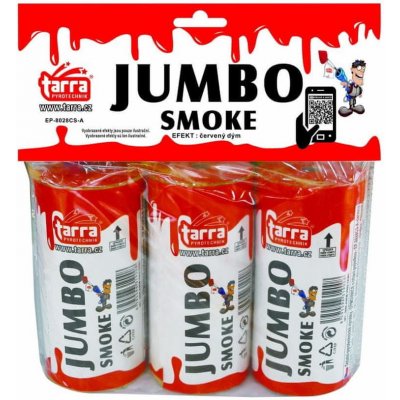 Tarra pyrotechnik Dymovnice Jumbo Smoke ČERVENÁ 3ks s trhacou poistkou