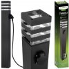 Záhradná LED lampa - stĺpik - E27 - so zásuvkou TAXUS 2 - 80 cm - LUMILED