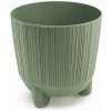PROSPERPLAST Kvetináč RYFO N s nožičkami zemitě zelený 14,5cm