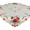 Dekoračný obrus biely s červenými kvetmi Šírka 85 cm | Dĺžka 85 cm biela