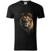 Lev fotka - Tričko z organickej bavlny - L ( Čierna )